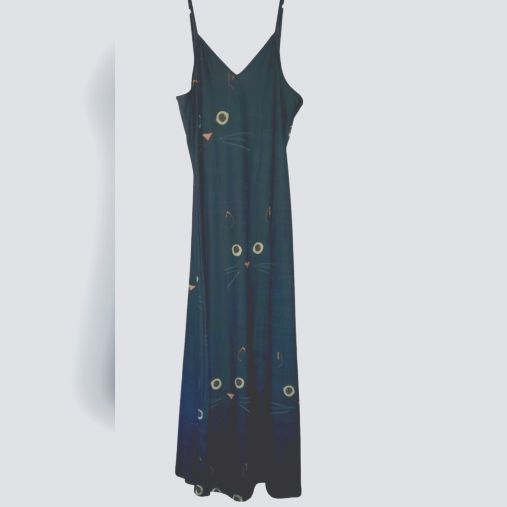 Cat Face Maxi Dress Size M